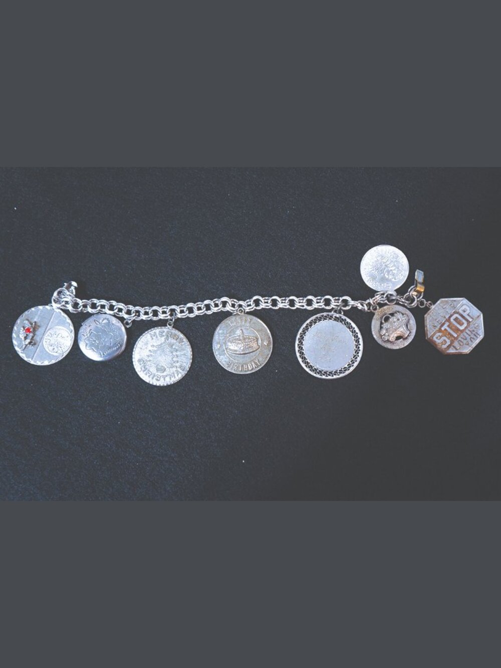 Vintage 1960s Sterling Silver Charm Bracelet Elco Griffith Crea Zodiac Locket